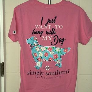 Simply Southern Hang With My Dog Graphic Pink Top